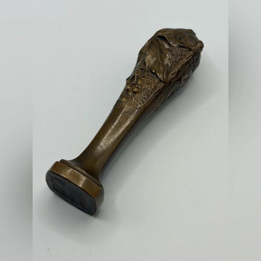 A. Dahl Signed Antique Art Nouveau Bronze Wax Seal, Blank Wax Seal Collectible